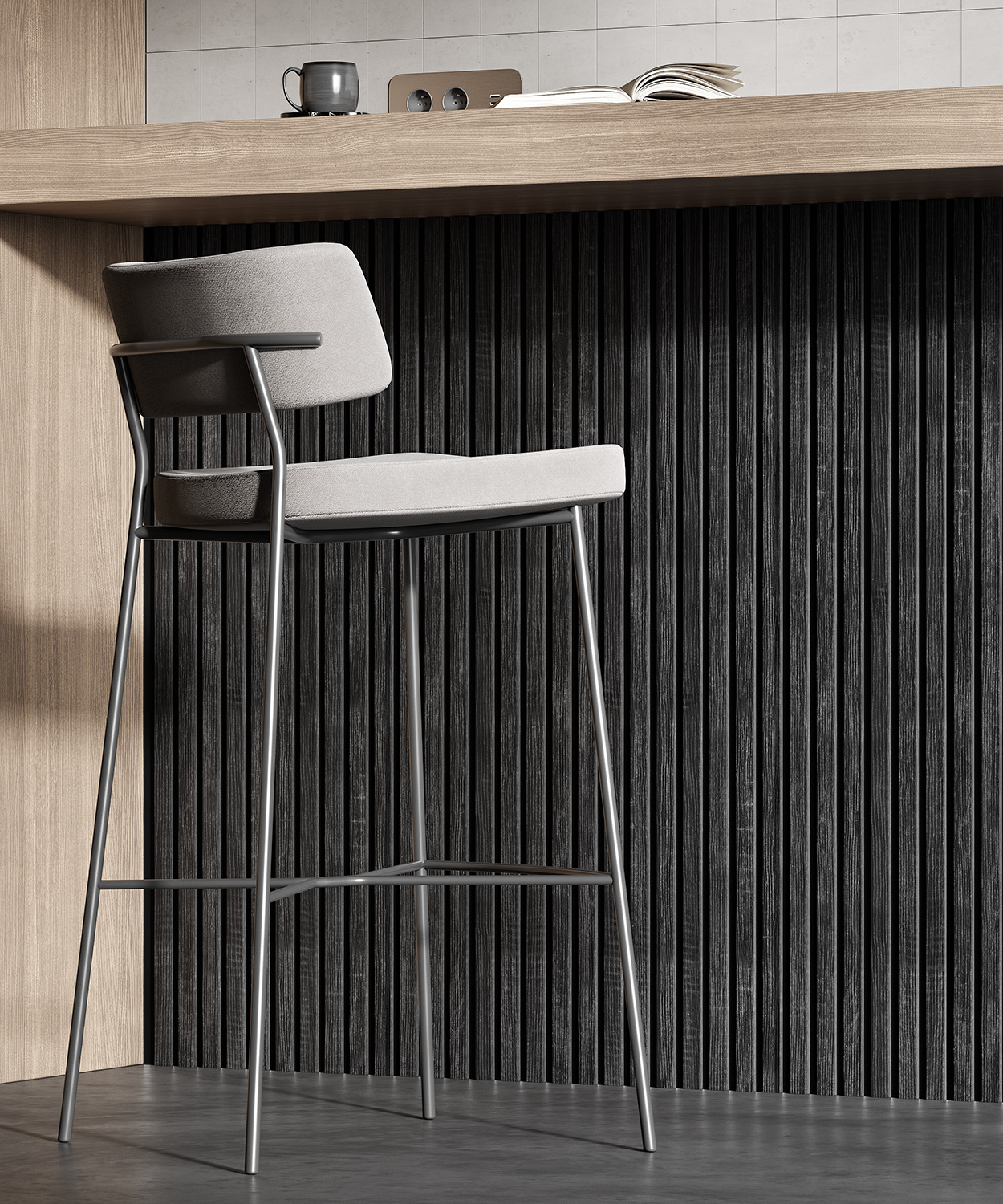 МДФ стеновая панель акустическая Cosca Decor Сканди Дуб Графит черный войлок 1200×600×19 фото в интерьере МДФ стеновая панель акустическая Cosca Decor Сканди Дуб Графит черный войлок 1200×600×19 фото в интерьере